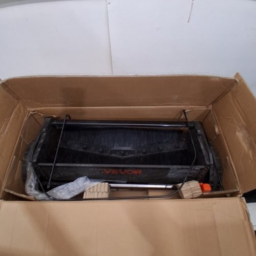 PUSH LAWN SWEEPER WITH HOPPER BAG, ADJUSTABLE BRUSH HEIGHT & SPINNING BRUSHES, HEAVY DUTY YARD SWEEPER WITH RUBBER WHEELS- 26 IN LEAF & GRASS COLLECTOR WITH 7 CU. FT. - ORANGE/BLACK-(MODEL: S19-002A) image 2
