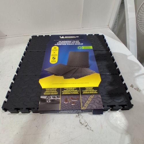 6PK MICHELIN INTERLOCKING FLOORING TILES- 18" X 18" - BLACK (MODEL: 1890284) image 2