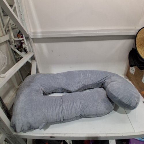 MOMCOZY PREGNANCY PILLOW U SHAPED FULL BODY WITH REMOVABLE COVER GREY image 2