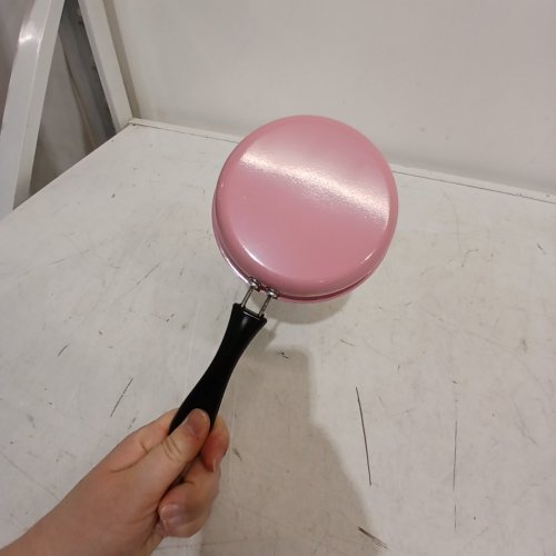 MINIATURE CIRCULAR STAINLESS STEEL FRYING PAN - 10" - PINK image 4