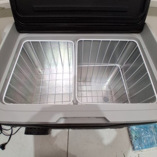 EUHOMY DUAL ZONE PORTABLE CAR FRIDGE FREEZER LED DIGITAL DISPLAY AND BUILT-IN WHEELS AND HANDLES - 50L - 100V - BLACK / GREY (MODEL:CF003-50BL-CAEH) image 7