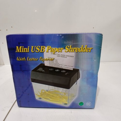 MINI USB PAPER SHREDDER WITH LETTER OPENER, MICRO CUT PORTABLE SHREDDER image 4