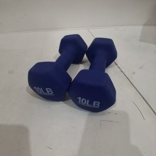 2PK AMAZON BASICS NEOPRENE HEXAGON DUMBELLS - 10LBS image 2