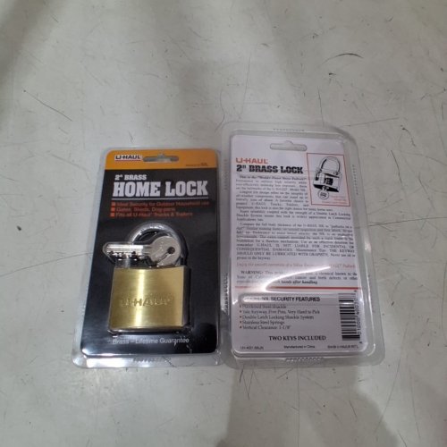(2) UHAUL KEYED SECURITY PADLOCK - 2" - BRASS (MODEL: 50 L) image 2
