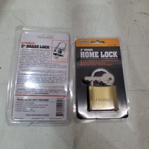 (2) UHAUL KEYED SECURITY PADLOCK - 2" - BRASS (MODEL: 50 L) image 3