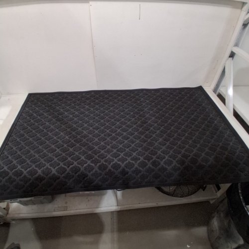 DEXI WATERPROOF DOOR MAT WITH NON-SLIP RUBBER BACKING - 5FT X 3FT - BLACK FLORAL PATTERN image 3