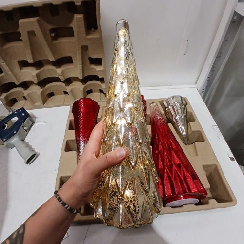 5PC LED GLASS TREES - RED (MODEL: 1931022) image 2