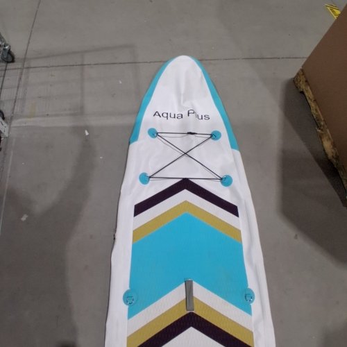 AQUA PLUS INFLATABLE STAND-UP PADDLEBOARD - 11FT X 33" - WHITE, TURQUOISE, PURPLE AND YELLOW image 2