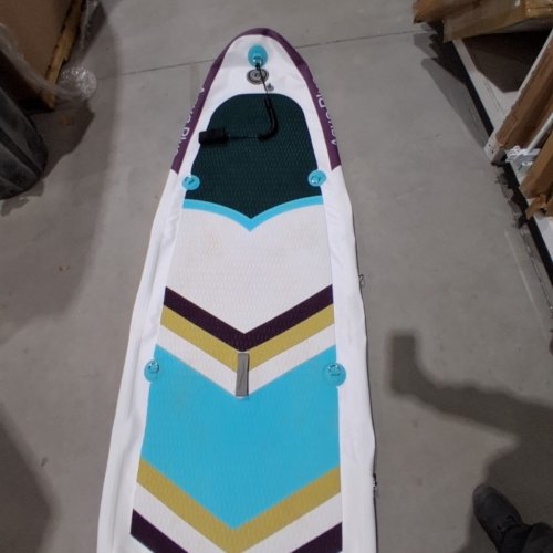AQUA PLUS INFLATABLE STAND-UP PADDLEBOARD - 11FT X 33" - WHITE, TURQUOISE, PURPLE AND YELLOW image 3