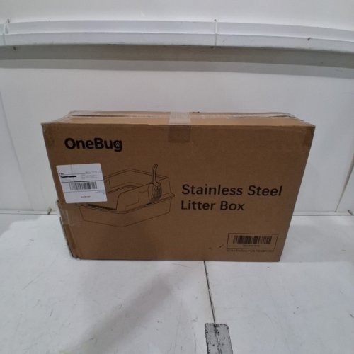 ONEBUG XL STAINLESS STEEL CAT LITTER BOX WITH SCOOP - 23" X 14.8" X 10"- LIGHT GREY (MODEL: XC-MSP-T181-GREY) image 5