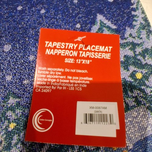 12PK SANTA TAPESTRY PLACMAT - 13"X18" - CHRITSMAS PATTERN image 2
