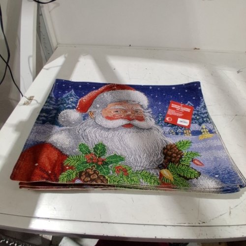 12PK SANTA TAPESTRY PLACMAT - 13"X18" - CHRITSMAS PATTERN image 3