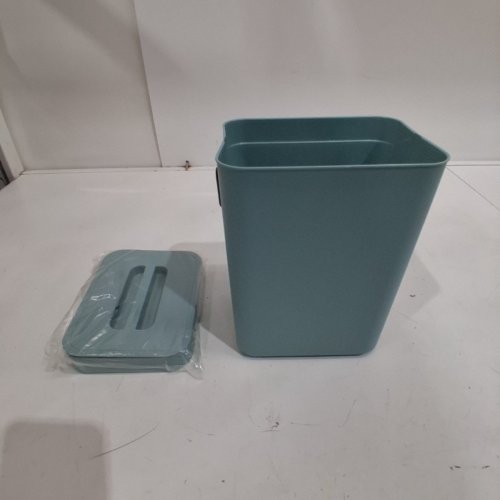 SMALL KITCHEN CABINET DOOR HANGING TRASH CAN - SPACE-SAVING WALL-MOUNTED BASKET - 3.5 LITERS - TEAL image 2