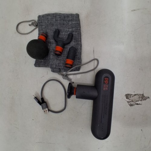 SHARPER IMAGE COMPACT SPORT POWER PERCUSSION MASSAGER WITH EXCHANGABLE HEADS - 2HR RUN TIME - SILVER (MODEL: 1583883) image 3