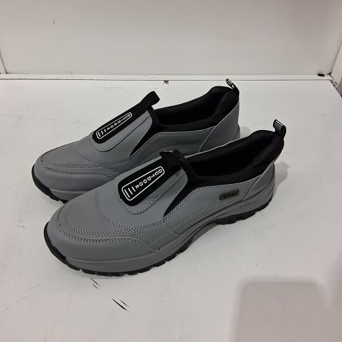 MEN'S SLIP-ON HIKING SNEAKERS - 10 - GRAY AND BLACK image 4
