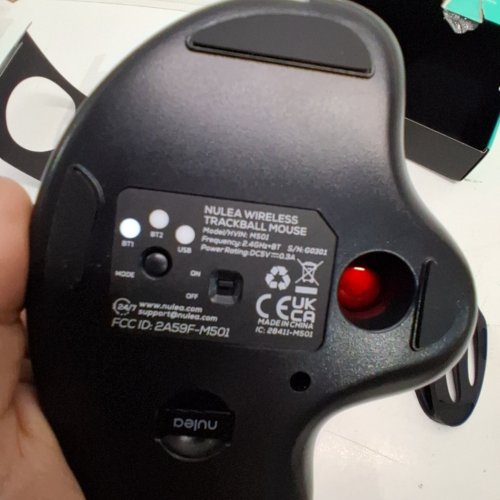 NULEA WIRELESS TRACKBALL MOUSE - BLACK/RED - (MODEL: M501) image 2