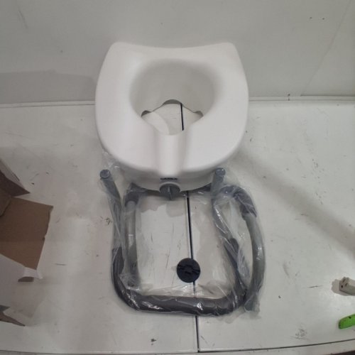 CAREX E-Z LOCK RAISED TOILET SEAT WITH SUPPORT HANDLES - WHITE (MODEL:FGB303CA) image 2