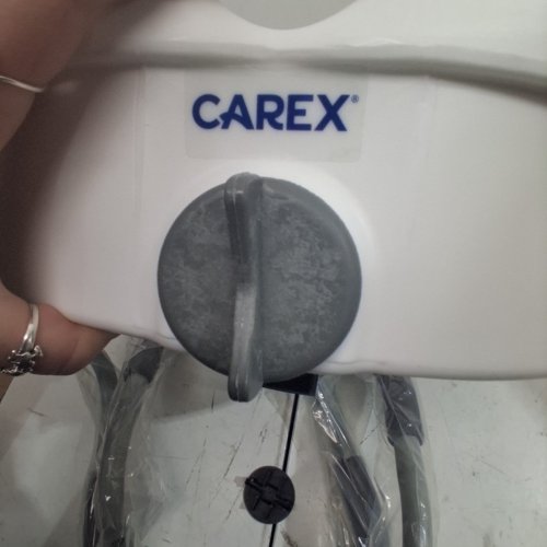 CAREX E-Z LOCK RAISED TOILET SEAT WITH SUPPORT HANDLES - WHITE (MODEL:FGB303CA) image 4
