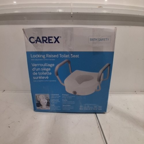 CAREX E-Z LOCK RAISED TOILET SEAT WITH SUPPORT HANDLES - WHITE (MODEL:FGB303CA) image 5