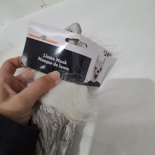 WAY TO CELEBRATE ADULT UNISEX LLAMA MASK - OSFM - WHITE image 3
