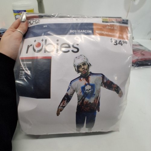 3PC BOYS RUBIES ZOMBIE HOCKEY PLAYER COSTUME - MEDIUM (8-10) - WHITE/BLUE/RED (STYLE: 1002663) image 3