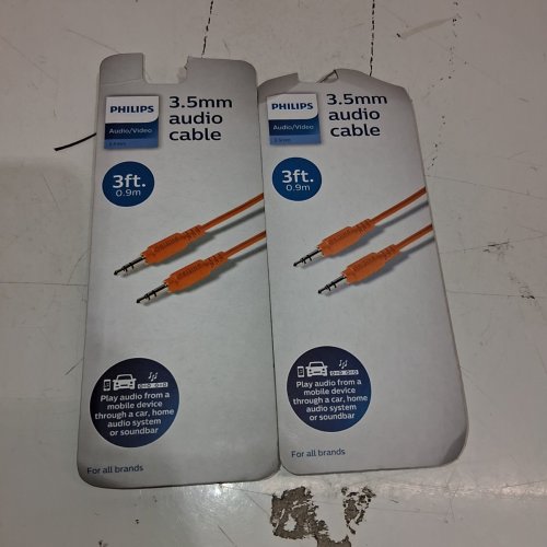 2 PHILIPS AUDIO CABLE - 3FT - ORANGE (MODEL: SWA7119A/27) image 2