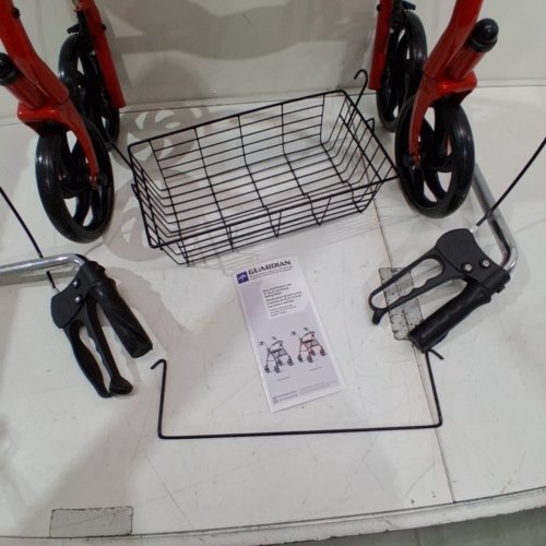 MEDLINE GUARDIAN BASIC STEEL ROLLATOR WITH 8" WHEELS ROLLING WALKER - 300LB CAPACITY - RED (MODEL: MDS86860ERS8) image 3