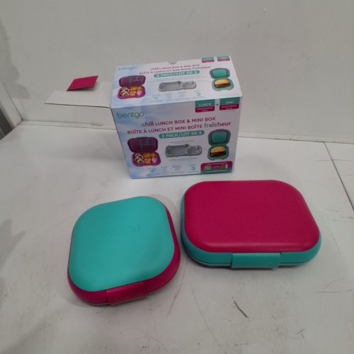 2PK BENTGO CHILL LUNCH BOX AND MINI BOX CONTAINERS WITH ICE PACKS - GREEN/PINK (MODEL: 1997883) image 2
