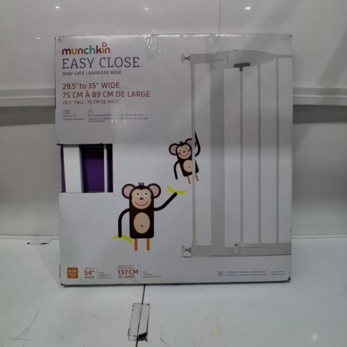 MUNCHKIN EASY CLOSE METAL BABY GATE - 29.5" - 35" X 29.5" - WHITE image 4