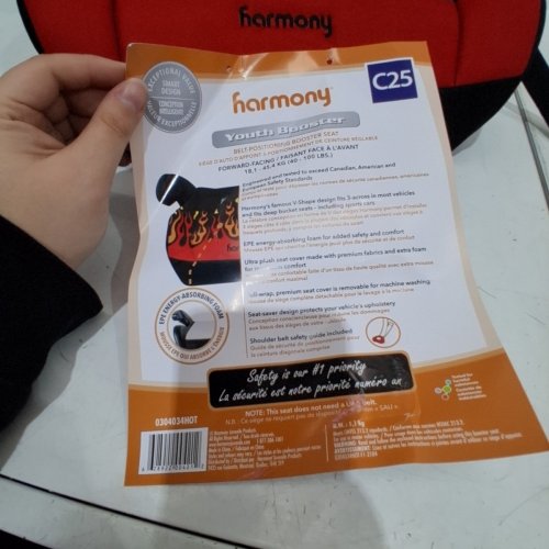 HARMONY FLAME PRINT YOUTH BOOSTER SEAT - 40-100 LBS - BLACK/RED/ORANGE (MODEL: 0304034HOT) image 6