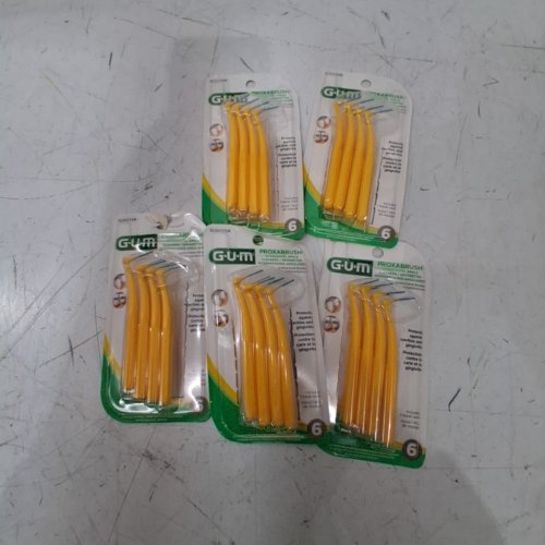 5 (6PK) GUM PROXABRUSH ANGLED CLEANING BRUSHES - YELLOW image 2