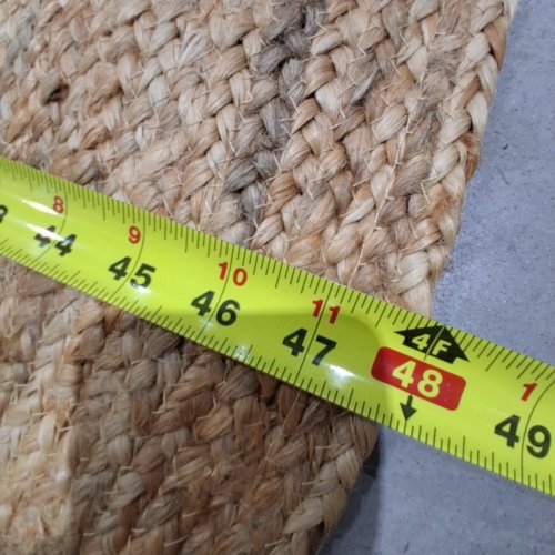 HAUSATTIRE HAND WOVEN JUTE DECORATIVE BRAIDED AREA RUG - 4 FOOT ROUND - NATURAL image 3