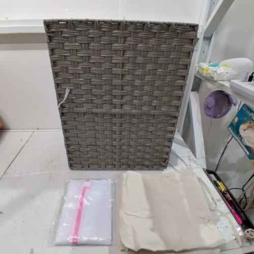 GREENSTELL LAUNDRY HAMPER WITH 2 REMOVABLE LINER BAGS - 90L - GREY (MODEL:LH004-V2-D) image 2