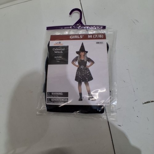 2PC GIRLS WAY TO CELEBRATE! CELESTIAL WITCH COSTUME - MEDIUM (7/8) - BLACK image 3