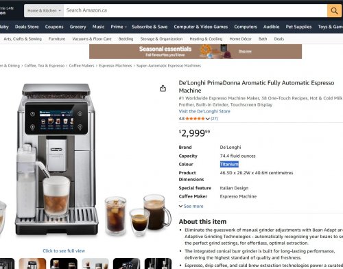 DE'LONGHI PRIMADONNA AROMATIC FULLY AUTOMATIC ESPRESSO MACHINE - 38 ONE-TOUCH RECIPES, HOT & COLD MILK FROTHER, BUILT-IN GRINDER, TOUCHSCREEN DISPLAY - TITANIUM (MODEL: ECAM63075TM) image 2