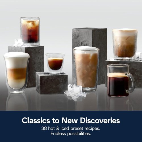 DE'LONGHI PRIMADONNA AROMATIC FULLY AUTOMATIC ESPRESSO MACHINE - 38 ONE-TOUCH RECIPES, HOT & COLD MILK FROTHER, BUILT-IN GRINDER, TOUCHSCREEN DISPLAY - TITANIUM (MODEL: ECAM63075TM) image 5