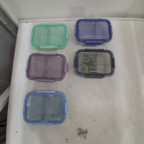 10PC ELLO COLOUR LOCK DIVIDED GLASS MEAL PREP SET - 800ML - MULTICOLOUR (MODEL: 1901809) image 3