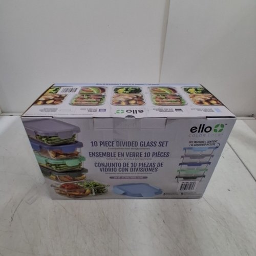 10PC ELLO COLOUR LOCK DIVIDED GLASS MEAL PREP SET - 800ML - MULTICOLOUR (MODEL: 1901809) image 4