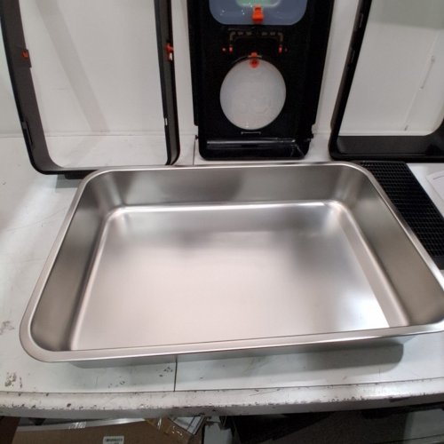 3-IN-1 STAINLESS STEEL LITTER BOX WITH LID - XL 23.6" X 15.75" X 15.35" - BLACK/ORANGE/STEEL (MODEL: H4CLB-B-L-US) image 5