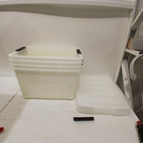 4PK IRIS USA CLEAR STACK & PULL STORAGE BOX - 40QT - CLEAR (MODEL: TB-36) image 2