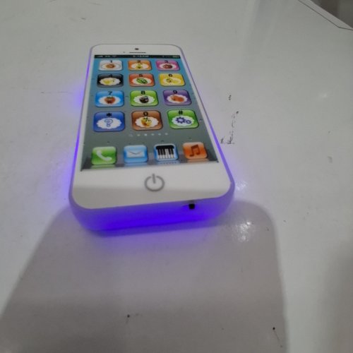 LIGHT UP INTERACTIVE BABY PHONE TOY WITH SOUNDS - 4" X 2" - WHITE image 2