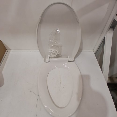 GARVEE ELONGATED SLOW CLOSE PLASTIC TOILET SEAT - 18.8" X 14.1" - WHITE (MODEL: PHO_11GXK800) image 3