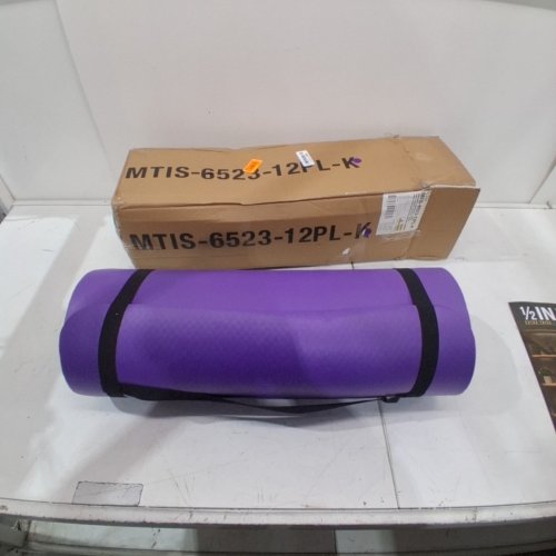 CAP BARBELL HIGH DENSITY EXERCISE YOGA MAT WITH STRAP AND KNEE PAD - 1/2" X 24" X 71" - PURPLE - (MODEL: MTIS-6523-12PL-K) image 2
