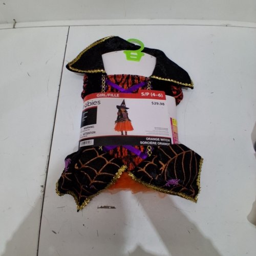 2PC ORANGE WITCH COSTUME SET - SMALL/PETITE - ORANGE, BLACK AND PURPLE (STYLE:1000173) image 2