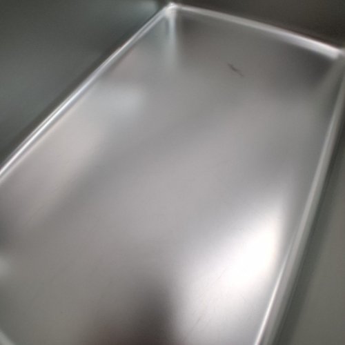 STAINLESS STEEL METAL LITTER BOX FOR CATS - 23.5" X 15.5" X 6" - SILVER image 3