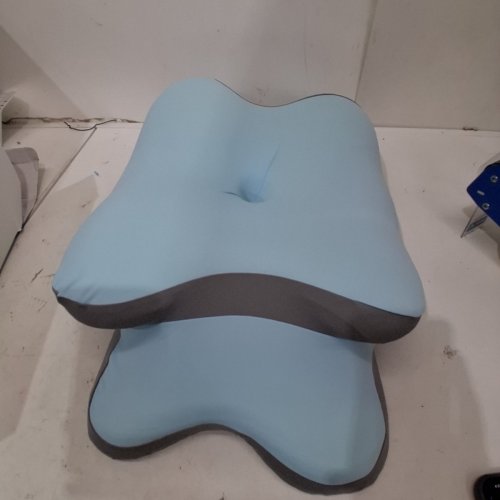 WENGTY SLEEP APNEA PILOW WITH NECK PAIN AND SNORING RELIEF ORTHOPEDIC CERVICAL PILLOW - QUEEN - BLUE/GREY image 3