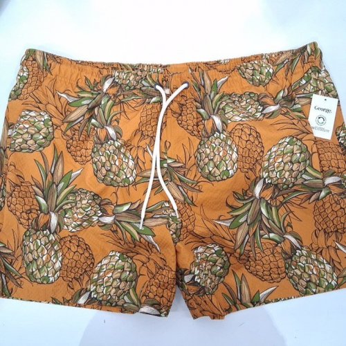 MEN'S GEORGE PINEAPPLE PRINT SWIM SHORTS - EXTRA LARGE - YELLOW-INCA GOLD (STYLE: GRS68026MNP) image 2