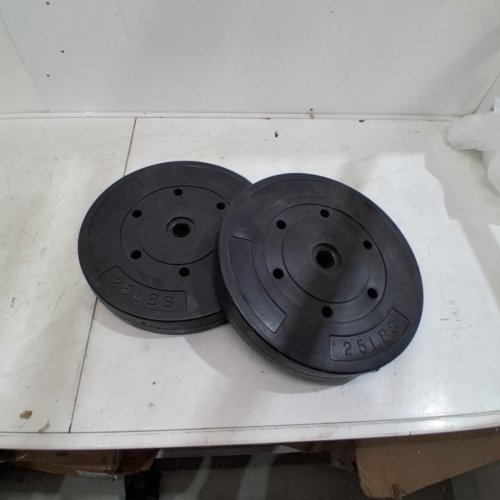 2PK EXERCISE WEIGHT PLATES - 25LB EACH - BLACK image 2