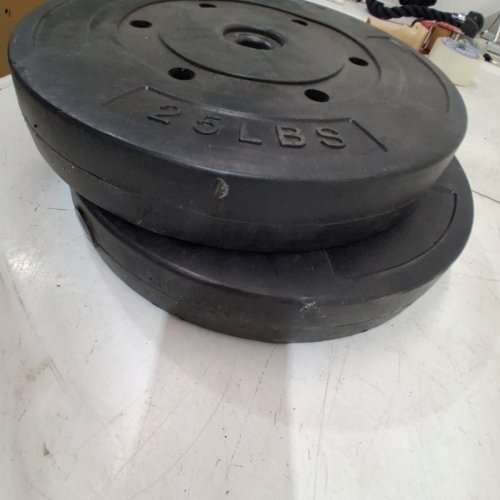 2PK EXERCISE WEIGHT PLATES - 25LB EACH - BLACK image 3