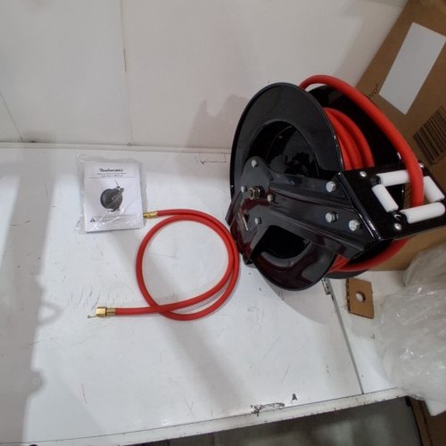 REELWORKS 3/8" SPRING DRIVEN HOSE REEL - 50FT - BLACK image 2